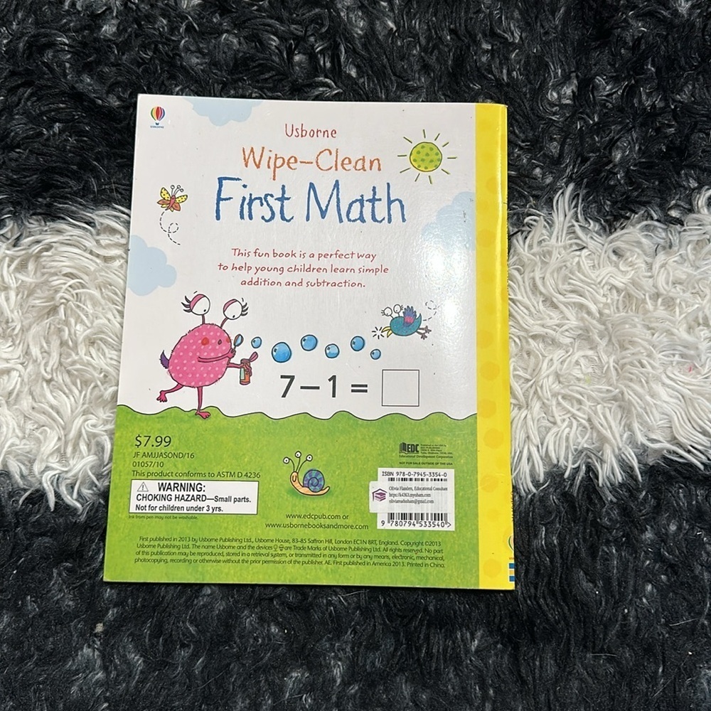 Usborne Wipe-Clean First Math Book - Picture 3 of 3